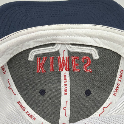 Kimes Ranch Trucker Hat Blue White Red One Size Snapback Mesh Embroidered Logo