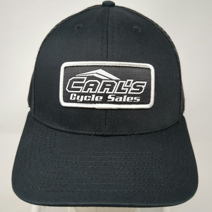 Richardson Trucker Hat Black One Size Carls Cycle Sales Mesh Snapback Patch Logo