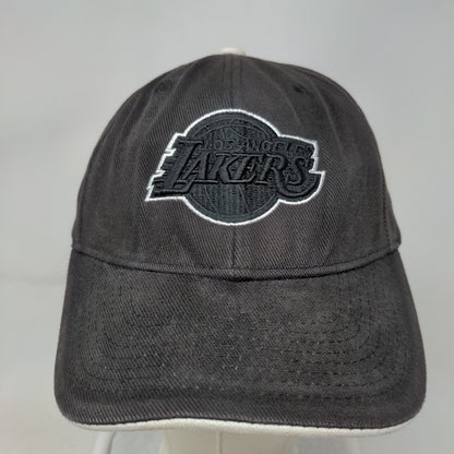 Los Angeles Lakers Strapback Hat Black OSFA Embroidered Logo NBA Elevation