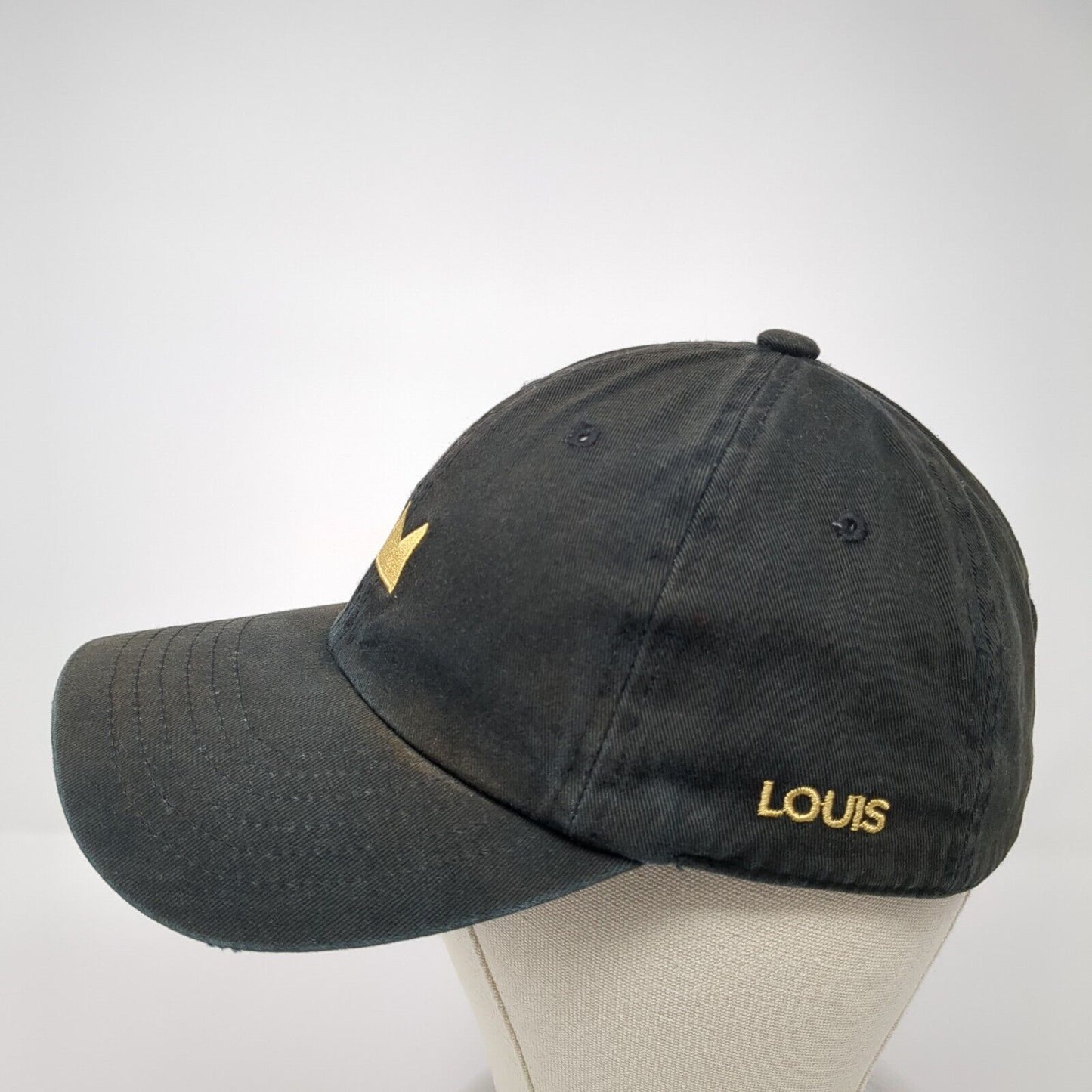 Crown Louis Slideback Baseball Cap Black One Size Adjustable Embroidered 6 Panel