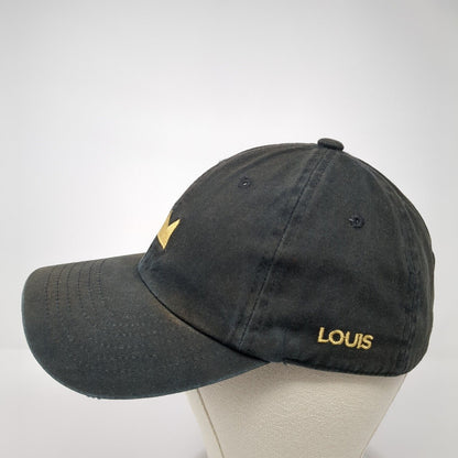 Crown Louis Slideback Baseball Cap Black One Size Adjustable Embroidered 6 Panel