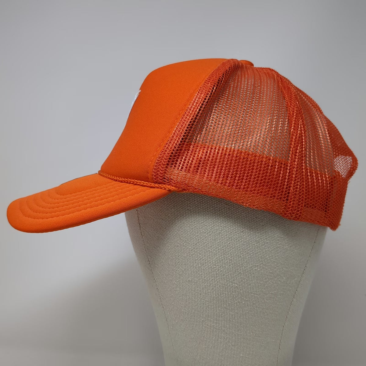 Otto Trucker Hat Orange One Size Foam Front Snapback Mesh White Lightning Bolt