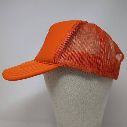 Otto Trucker Hat Orange One Size Foam Front Snapback Mesh White Lightning Bolt