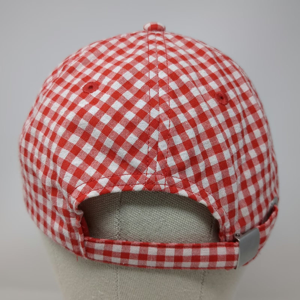 Old Navy Baseball Cap Red White Green One Size Gingham Aloha Embroidery Hat