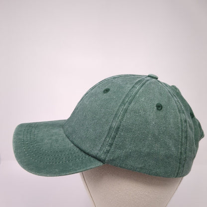 HR Ponytail Slideback Hat Green One Size Adjustable Vented Holes 6 Panel Blank