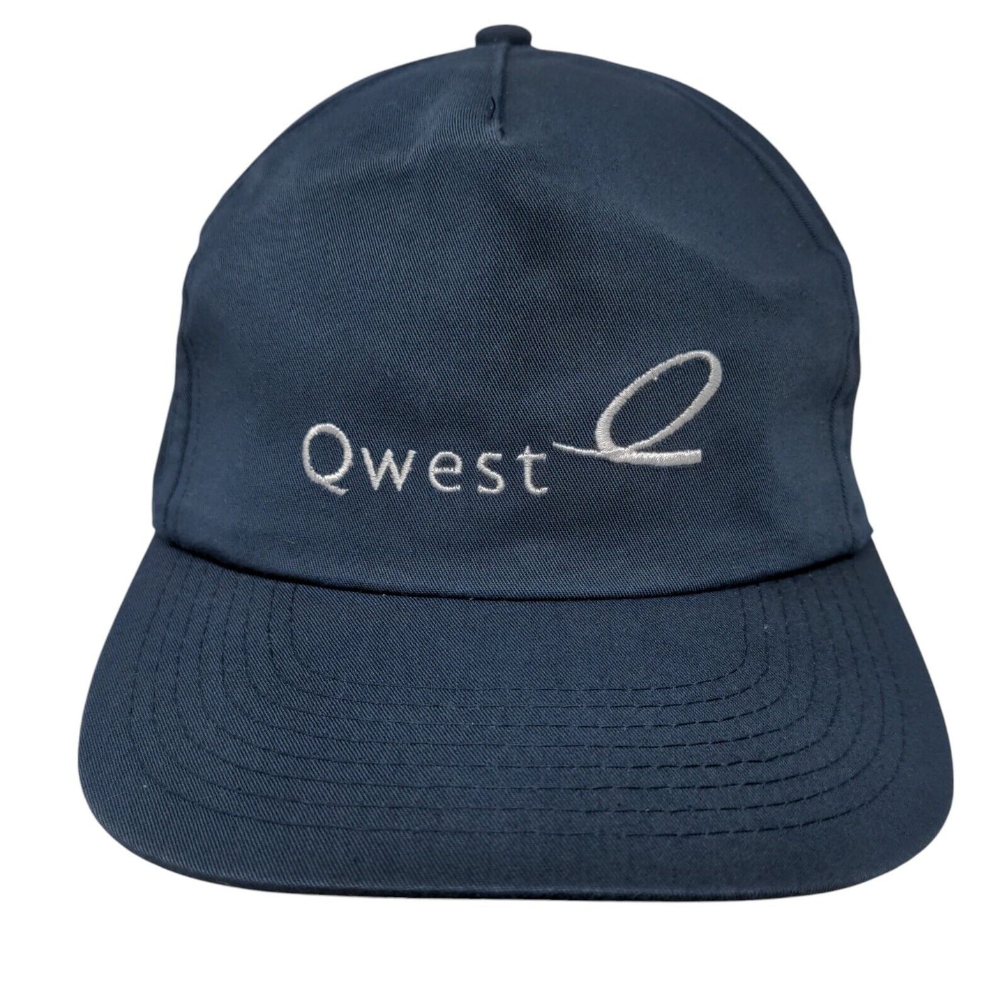 Qwest Snapback Hat Blue OSFA Adjustable Embroidered Solid Cintas