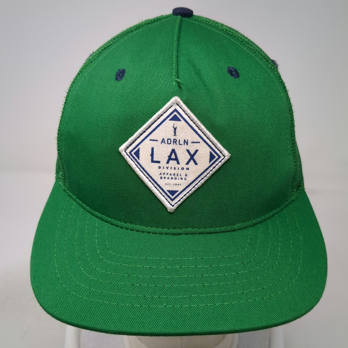 Adrenaline Trucker Hat Green One Size LAX Division Apparel Branding Snapback