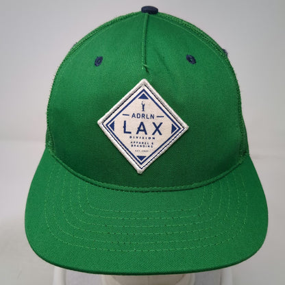 Adrenaline Trucker Hat Green One Size LAX Division Apparel Branding Snapback
