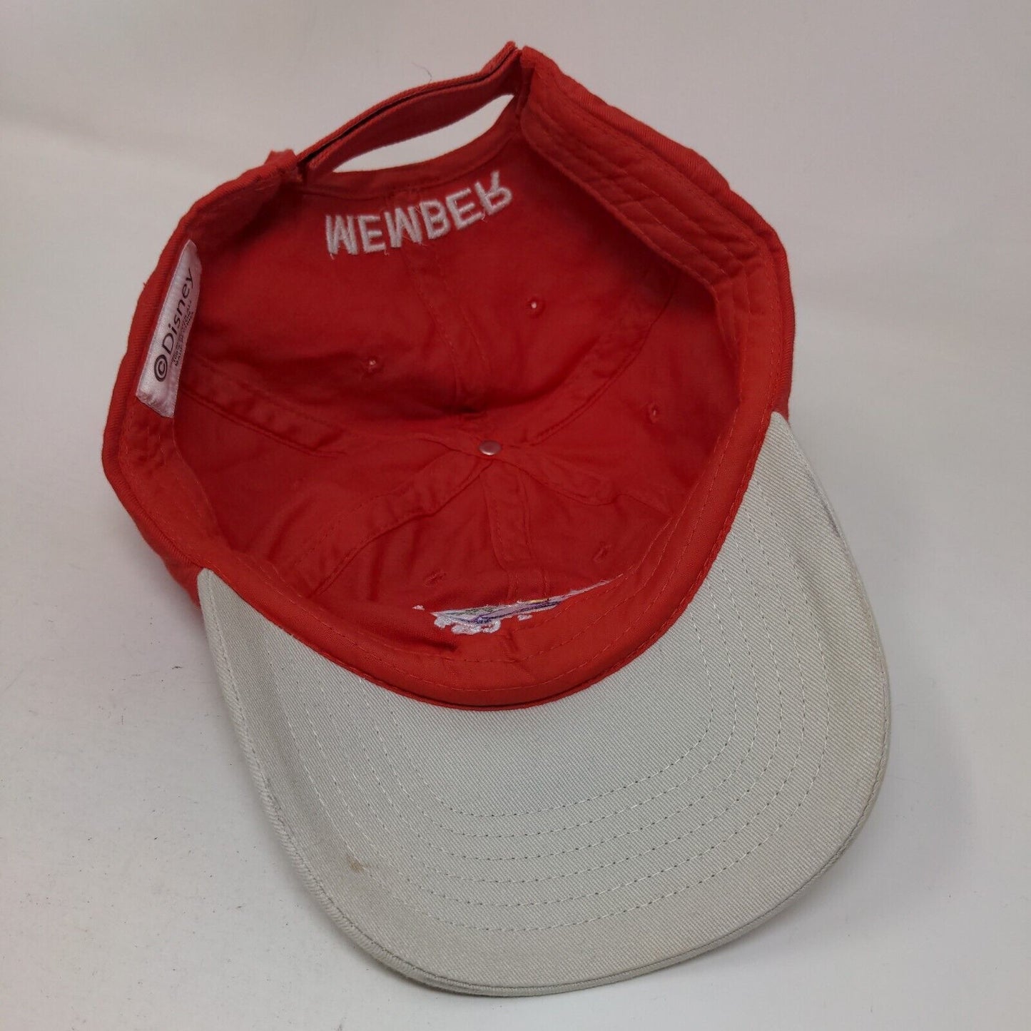 Disney Vacation Club Member Strapback Hat Red OSFA Adjustable Embroidered Cotton