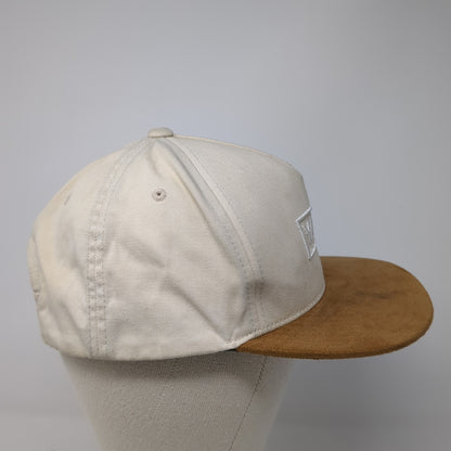 VANS Snapback Hat Beige One Size Adjustable Embroidered 6 Panel Polyester