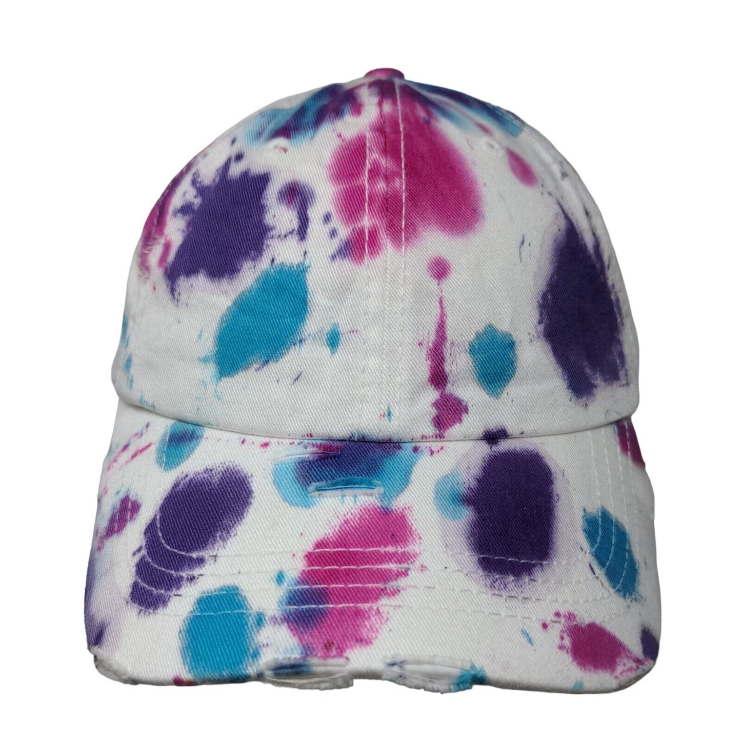 KB Ethos Ponytail Caps Multicolor One Size Splatter Paint Distressed Cotton