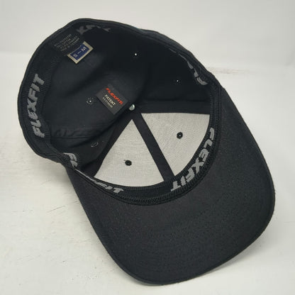 Flexfit Baseball Cap Black M Bodybuilding Logo Blue Embroidery Curved Brim hat