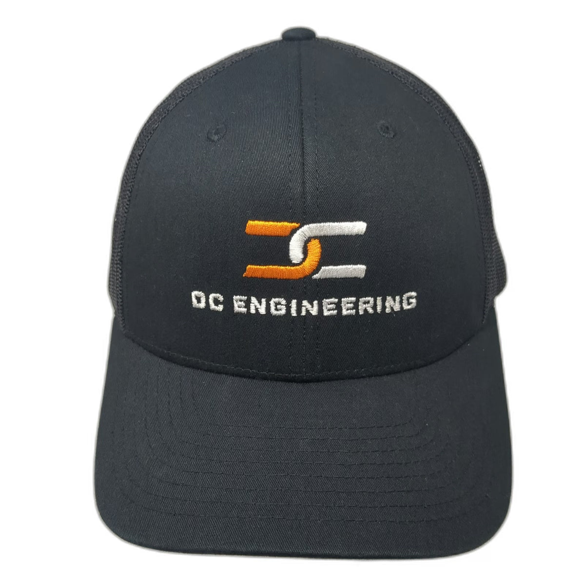 Richardson Trucker Hat Black One Size Mesh Back Snapback OC Engineering Logo