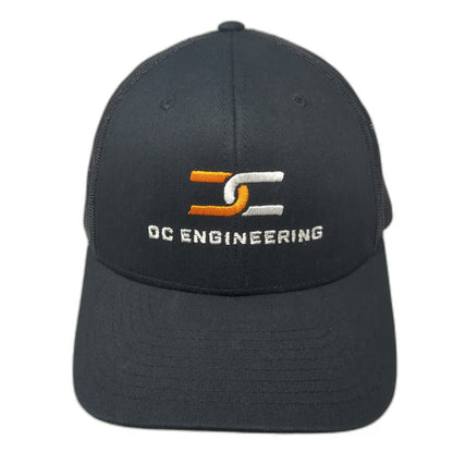 Richardson Trucker Hat Black One Size Mesh Back Snapback OC Engineering Logo