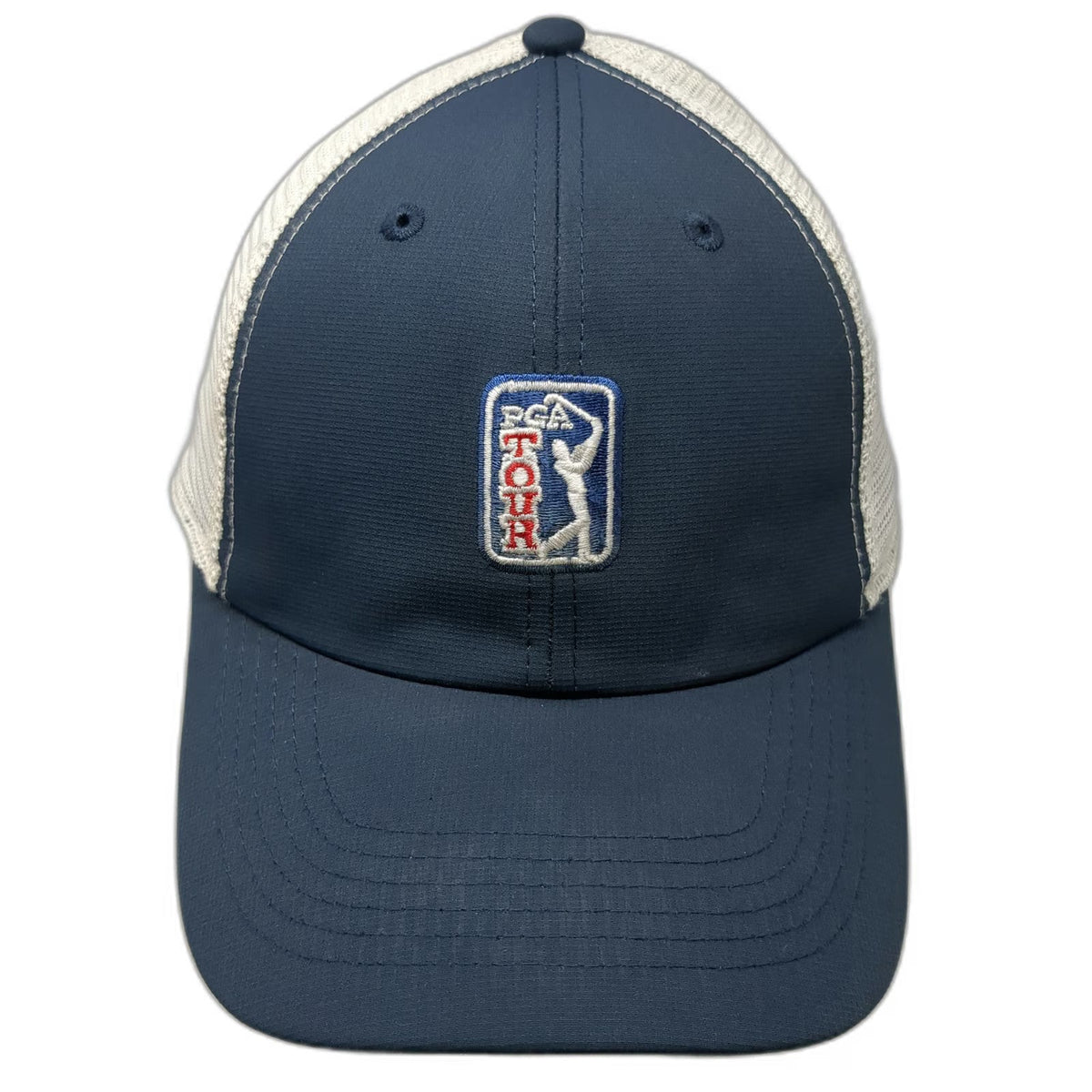 Imperial PGA TOUR Trucker Hat Blue One Size Mesh Back Golf Patch Logo Snapback