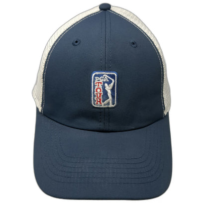 Imperial PGA TOUR Trucker Hat Blue One Size Mesh Back Golf Patch Logo Snapback