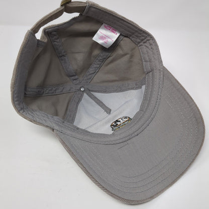 Hamburger Slideback Hat Gray One Size Adjustable Embroidered Corduroy