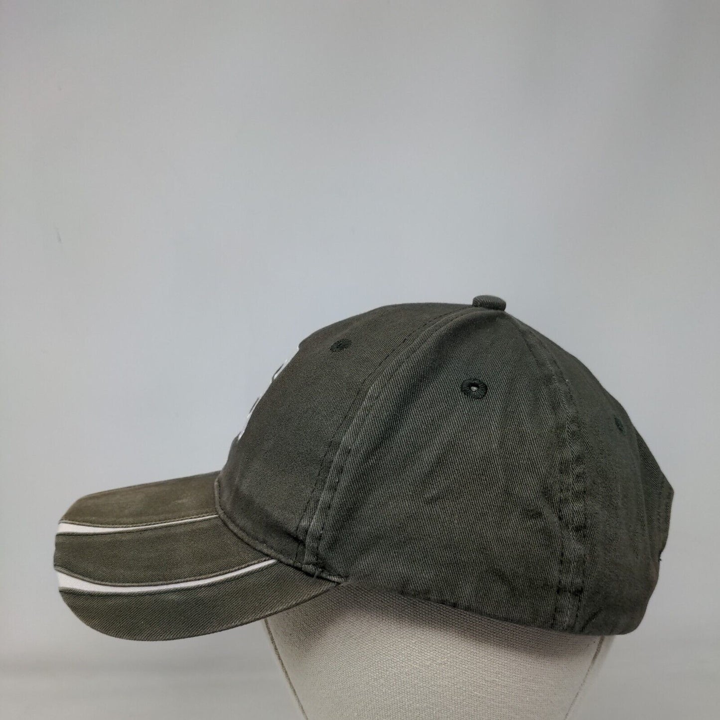 S Initial Strapback Hat Green One Size Adjustable Embroidered Adams Cotton