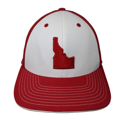 Idaho Fitted Mesh Back Trucker Hat Red 6 7/8-7 3/8 Pacific Headwear