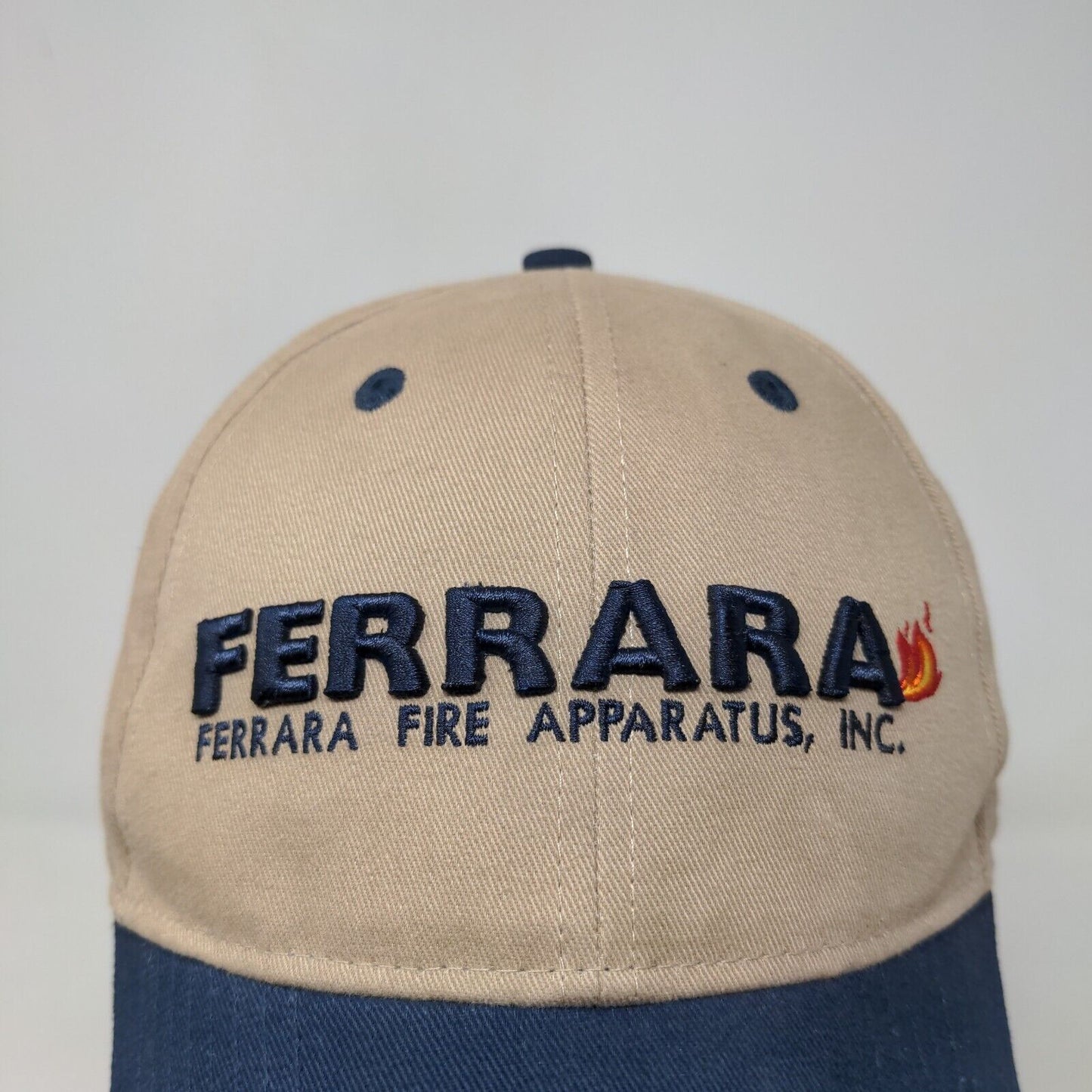 Ferrara Fire Men's Strapback Hat Tan Adjustable Embroidered Logo