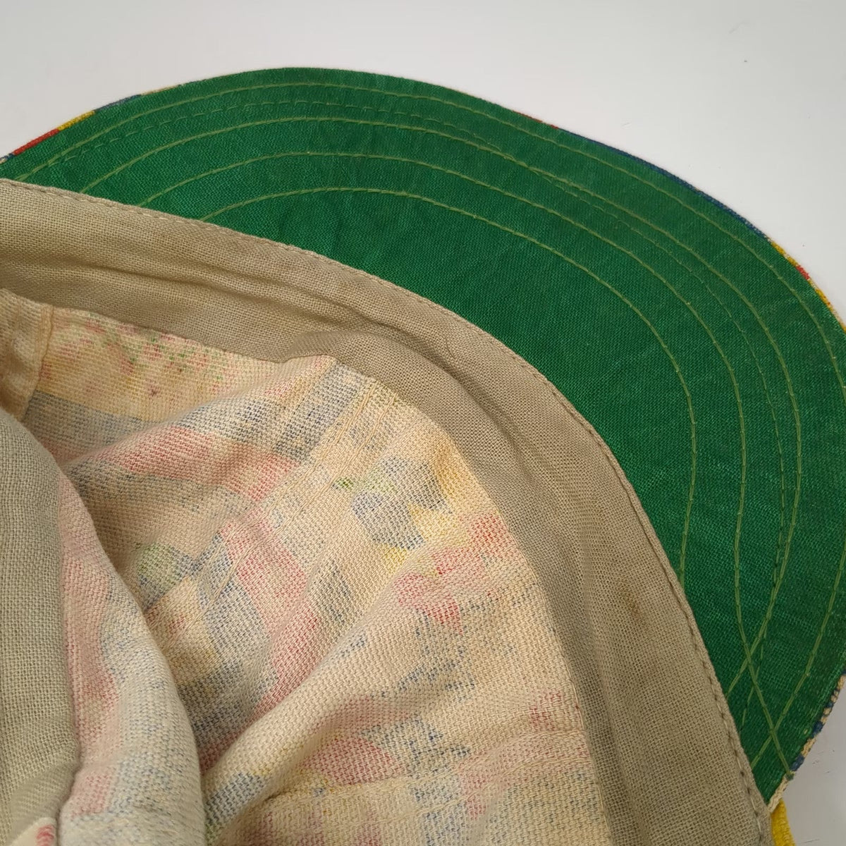 Kromer Baseball Cap Yellow Red Blue Green 7 1/2 Patchwork Soft Crown Fitted Hat