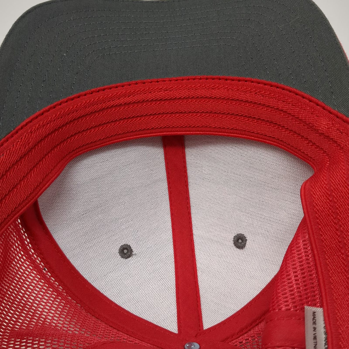 Richardson Baseball Cap Gray Red XL Driscoll Brothers Patch Mesh Back Fitted Hat