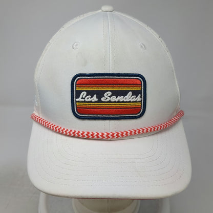 Pukka Trucker Hat White OSFM Braided Rope Snapback Perforated Las Sendas Golf