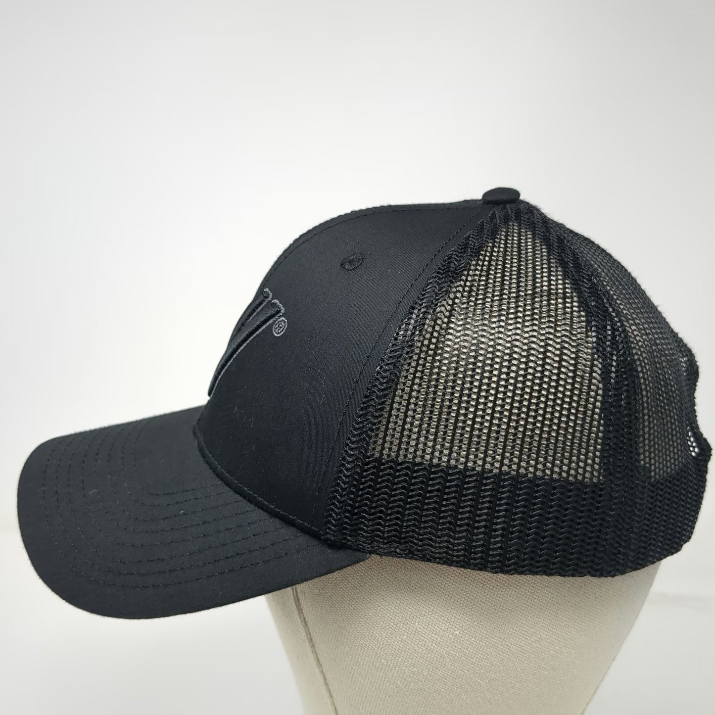 Varsity All Star Trucker Hat Black One Size Mesh Back Snapback Curved Brim