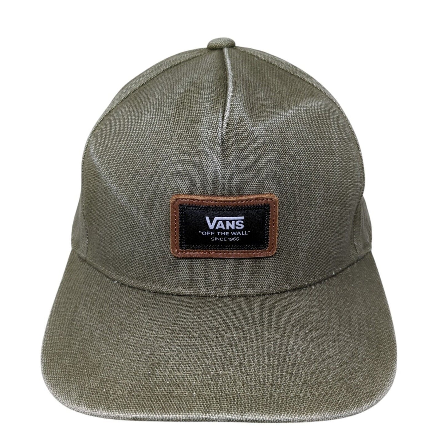 Vans Off The Wall Patch Snapback Hat Green One Size Adjustable Solid