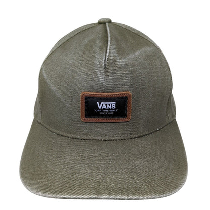 Vans Off The Wall Patch Snapback Hat Green One Size Adjustable Solid