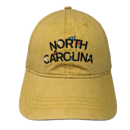 North Carolina Slideback Hat Tan OSFM Embroidered Floral 6 Panel Home Free