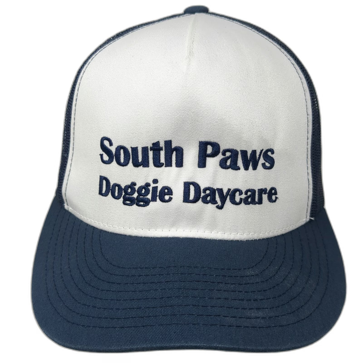 Yupoong Trucker Hat Blue One Size South Paws Doggie Daycare Mesh Back Snapback