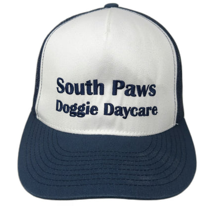 Yupoong Trucker Hat Blue One Size South Paws Doggie Daycare Mesh Back Snapback