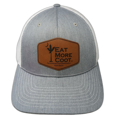 Richardson Trucker Hat Gray One Size Coots Bar Grill Edisto Beach Leather Patch
