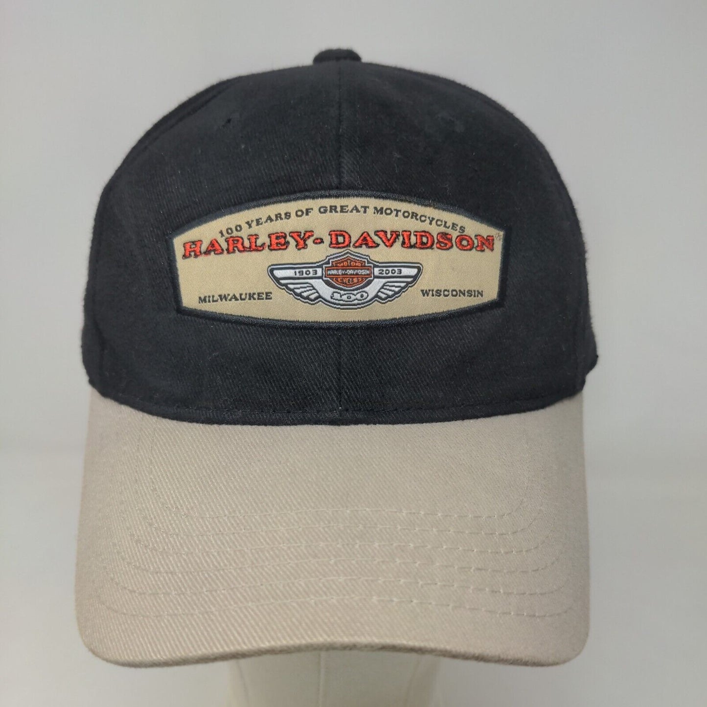 Harley Davidson Men's Slideback Hat Black Adjustable Embroidered Logo