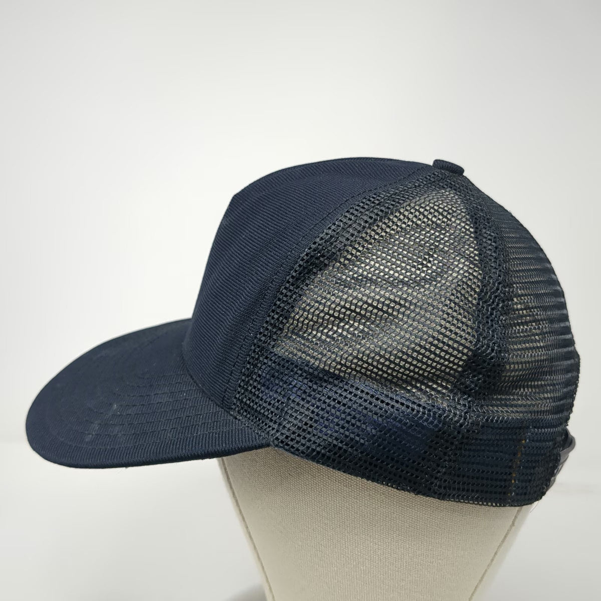 North Star Trucker Hat Blue Mesh Back Snapback Made in USA Blank Vintage