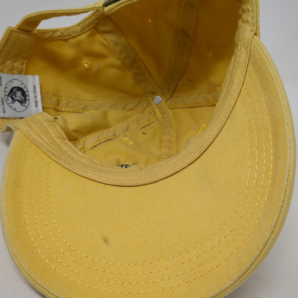 Authentic Pigment Skjodt Barrett Checkered Flag Yellow Baseball Cap One Size Hat