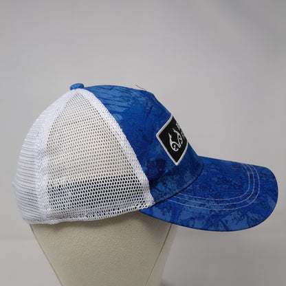 Realtree Fishing Fitted Trucker Hat Blue S/M Embroidered Mesh Back Outdoor Cap