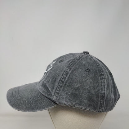 Bad Gyal Slideback Hat Gray One Size Embroidered Leather Strap Adams