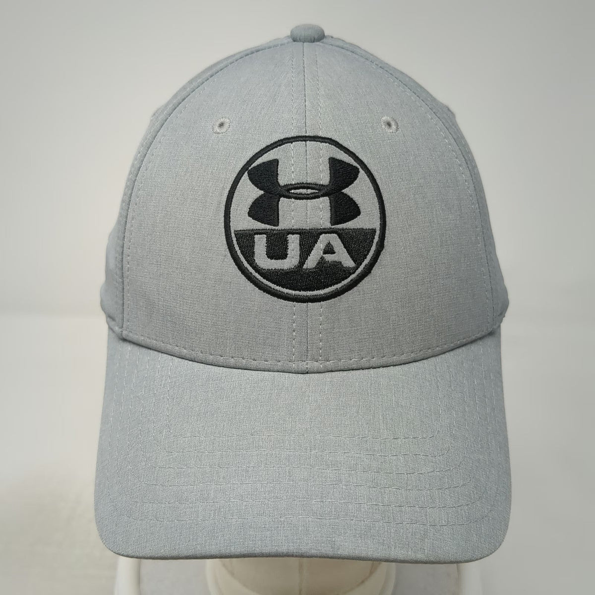 Under Armour Baseball Cap Gray XL Stretch Fit Circular Logo Patch Athletic Hat