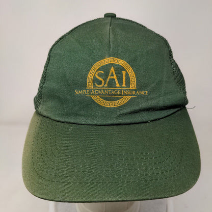 SAI Simple Advantage Insurance Snapback Mesh Back Trucker Hat Green OSFA