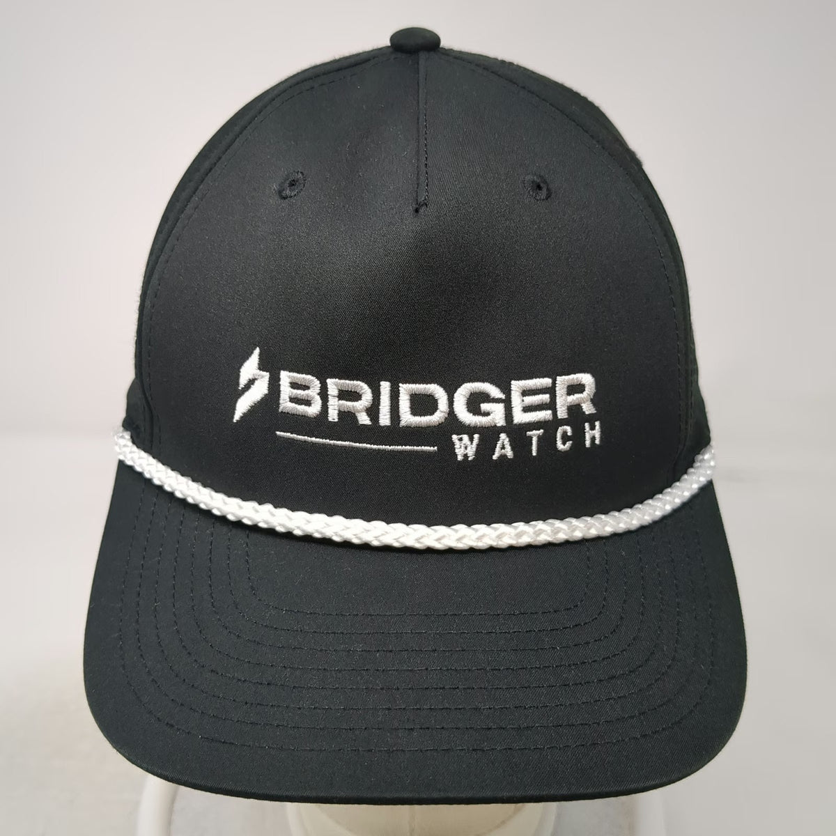 Richardson 5 Panel Hat Black One Size White Rope Snapback Bridger Watch Golf