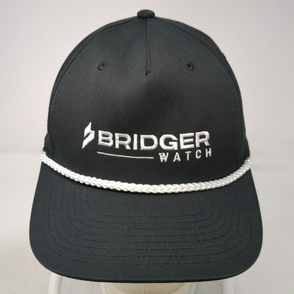 Richardson 5 Panel Hat Black One Size White Rope Snapback Bridger Watch Golf