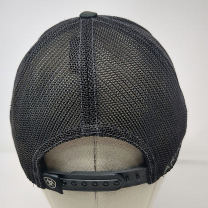 Ariat Trucker Hat Black One Size Snapback Embroidered Shield Logo Mesh Back 110
