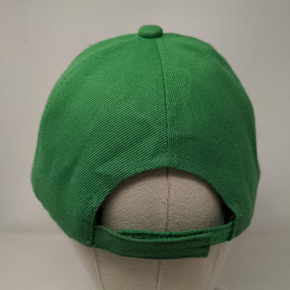 Monogram Strapback Hat Green One Size Embroidered Clover 6 Panel