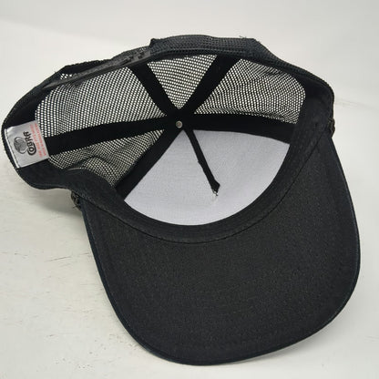 Cobra Trucker Hat Black One Size STACYC Logo Mesh Snapback Rope Brim Electric