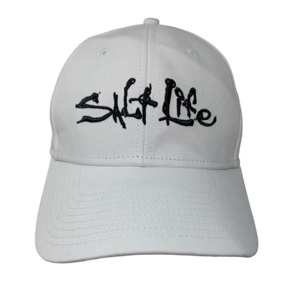 Salt Life Snapback Hat White OSFM Embroidered Solid Live Salty 6 Panel