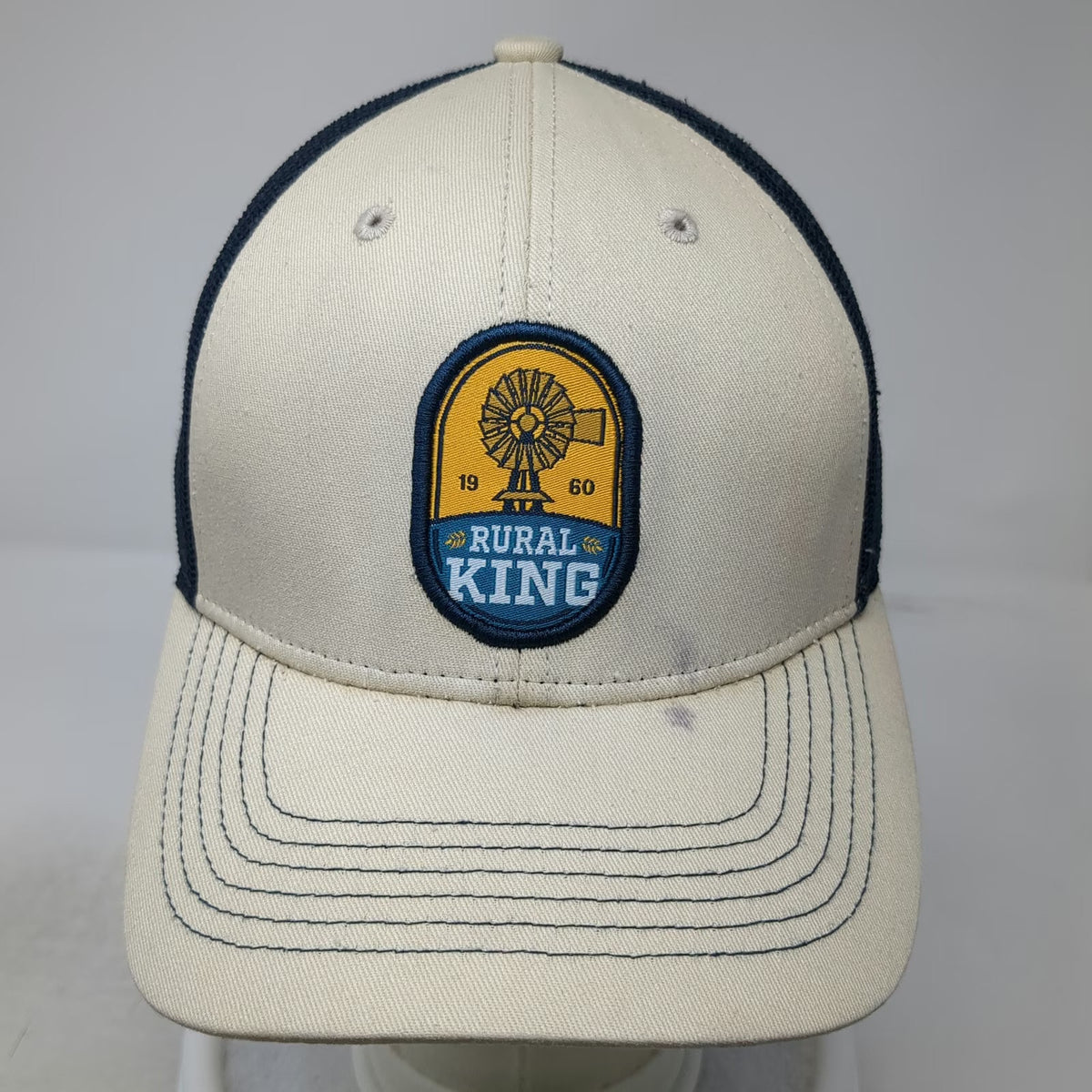 Outdoor Cap Trucker Hat Beige OSFM Rural King Windmill Snapback Mesh Farm Store