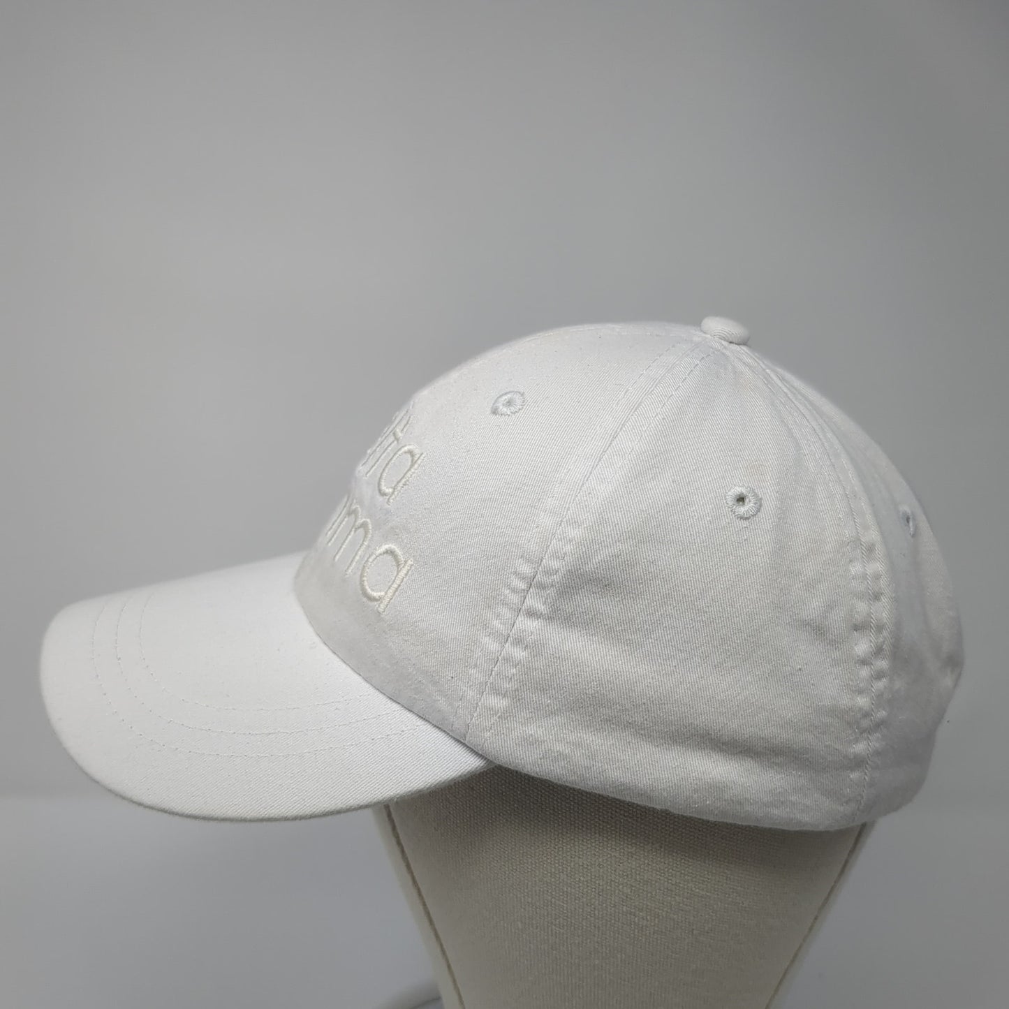 Delta Gamma Slideback Hat White One Size Adjustable Leather Strap Adams