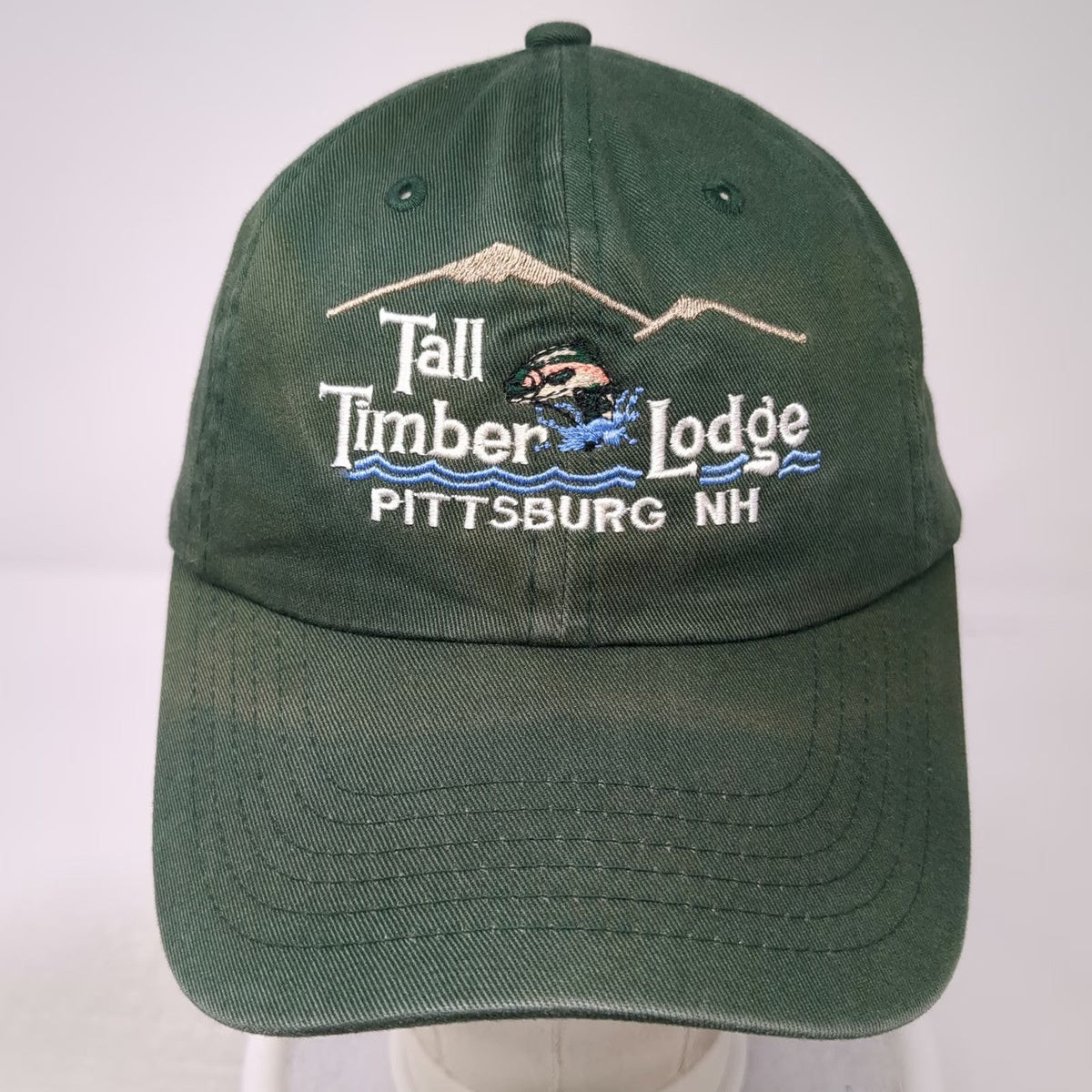 Imperial Baseball Cap Green OSFM Tall Timber Lodge Pittsburg NH Fishing Logo Hat